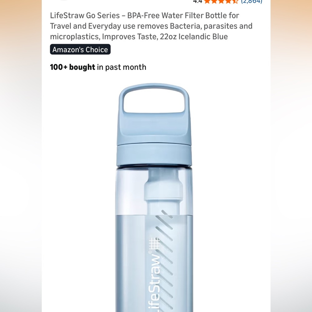 SOLD LifeStraw Go Series Filter Water Bottle 22oz Icelandic Blue NWT